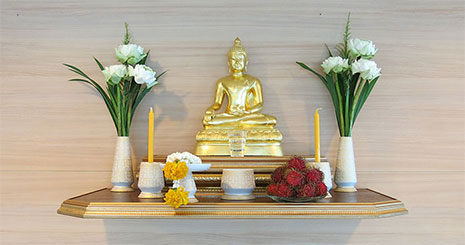 หิ้งพระ บัลลังก์โชค : พุทธบัลลังก์-เทวบัลลังก์ แบบลดมุม หิ้งพระ